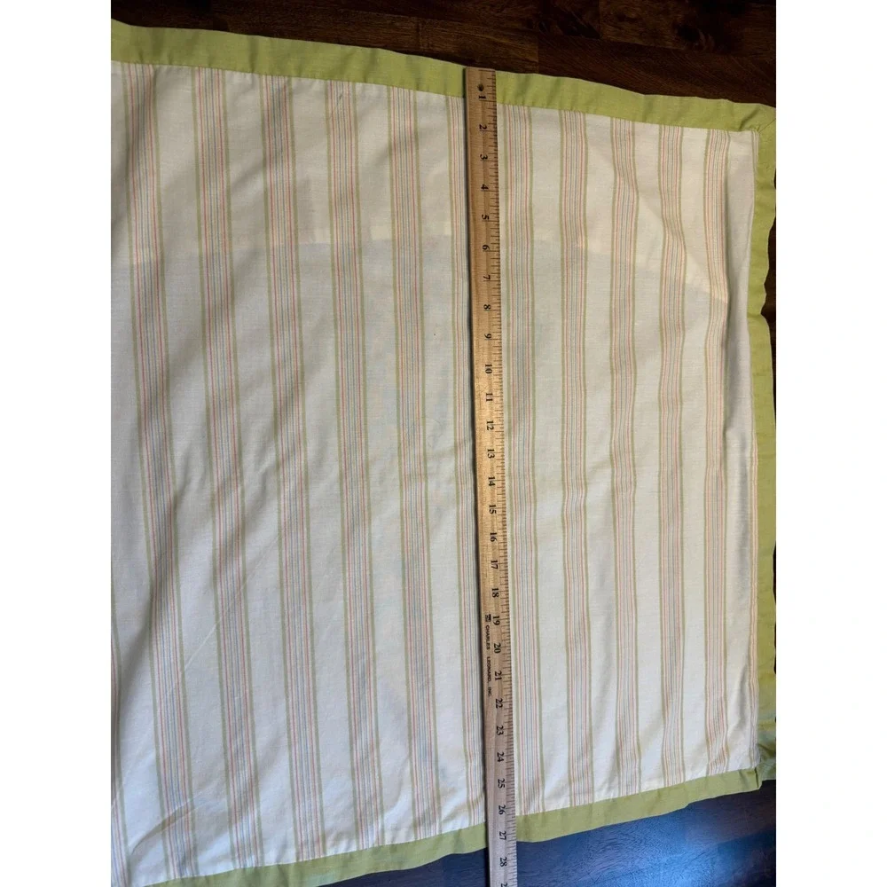 Martha Stewart Euro shams 27x27. Sage green with striping. Excellent condition.